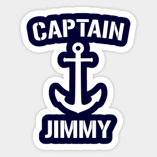 Nautical Captain Jimmy Personalized Boat Anchor Sticker